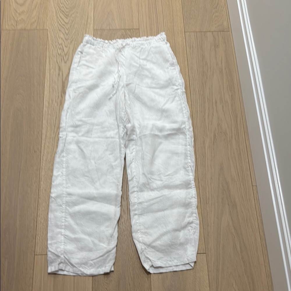 JCrew Soleil White Linen Pants